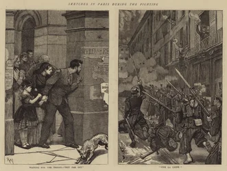 Bocetos en París durante los combates